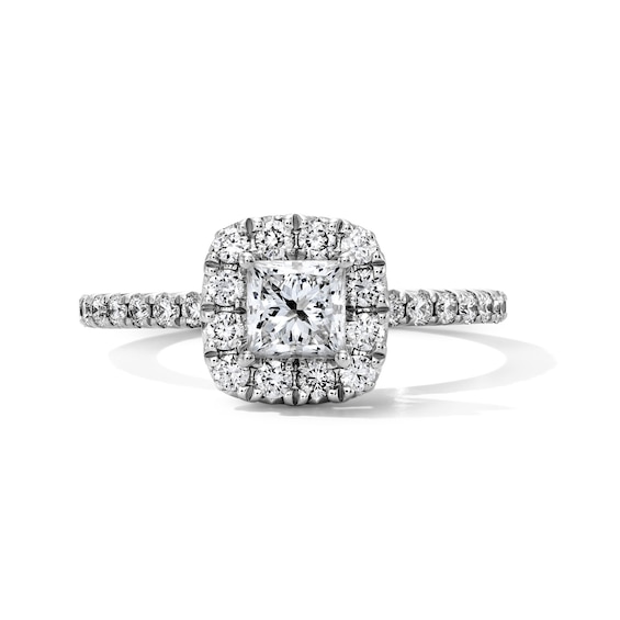 Classic Everlasting 1 CT. T.W Princess-Cut Certified Lab-Grown Diamond Frame Engagement Ring in 14K White Gold (F/Vs2)