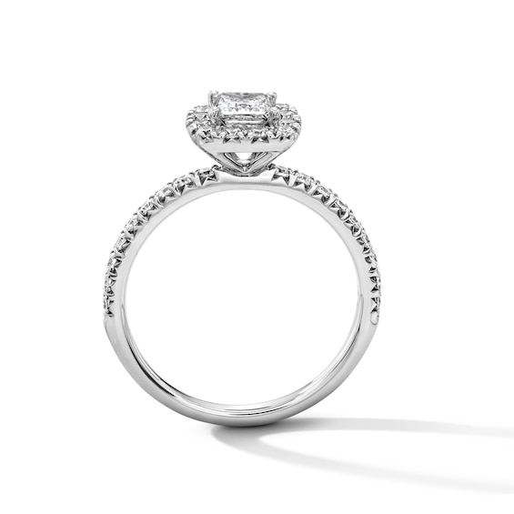 Classic Everlasting 1 CT. T.W Princess-Cut Certified Lab-Grown Diamond Frame Engagement Ring in 14K White Gold (F/Vs2)