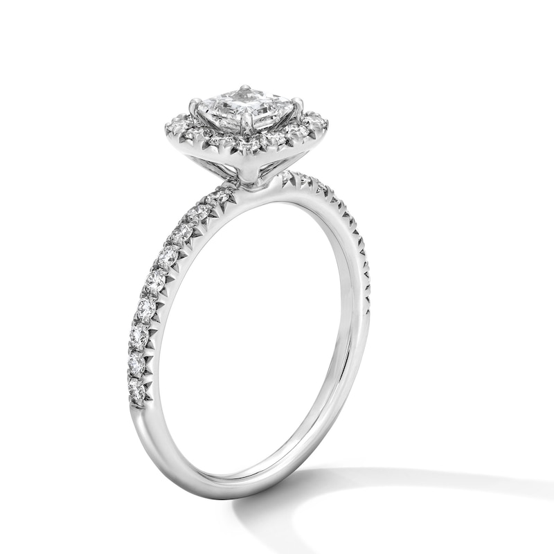 Main Image 5 of Classic Everlasting 1 CT. T.W Princess-Cut Certified Lab-Grown Diamond Frame Engagement Ring in 14K White Gold (F/VS2)