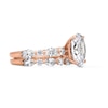 Thumbnail Image 4 of 4 CT. T.W. Oval Certified Lab-Grown Diamond Bridal Set in 14K Rose Gold (F/VS2)