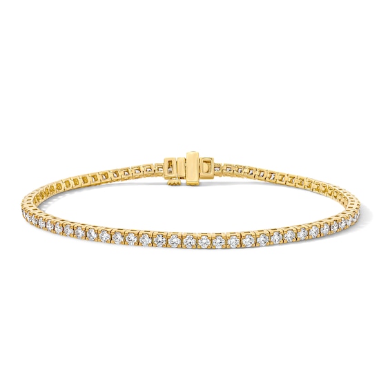 3 CT. T.w. Lab-Grown Diamond Tennis Bracelet Sterling Silver with 10K Gold Plate - 7.0"