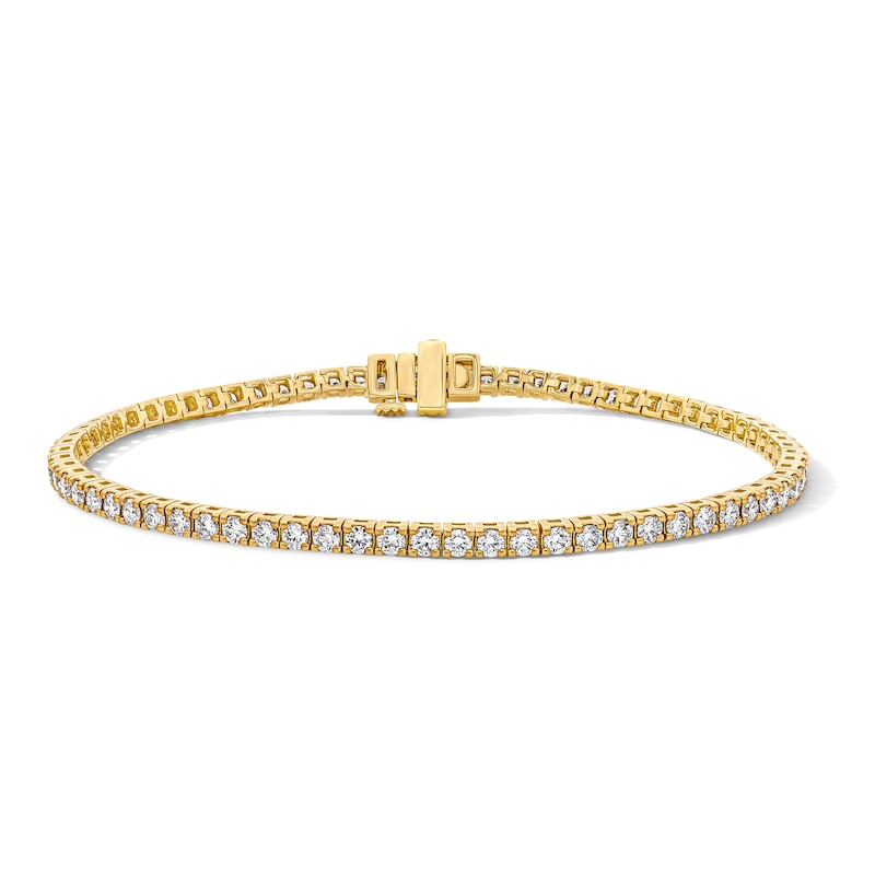 Main Image 1 of 3 CT. T.W. Lab-Grown Diamond Tennis Bracelet Sterling Silver with 10K Gold Plate - 7.0"