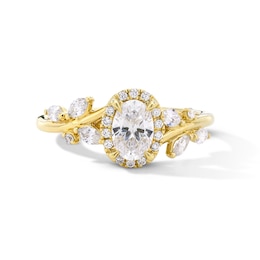 Romantic Vine 7/8 CT. T.W. Oval-Shaped Diamond Frame Engagement Ring in 14K Gold (I/I2)
