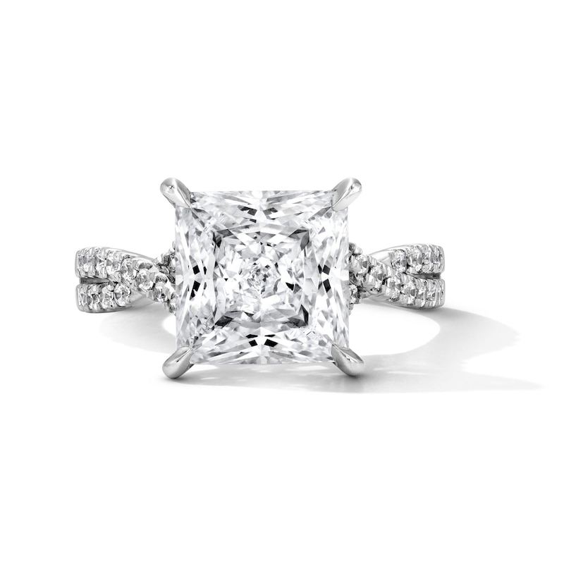 Main Image 1 of Classic Symphony 4.29 CT. T.W. Princess-Cut Certified Lab-Grown Diamond Engagement Ring in 14K White Gold (F/VS2)
