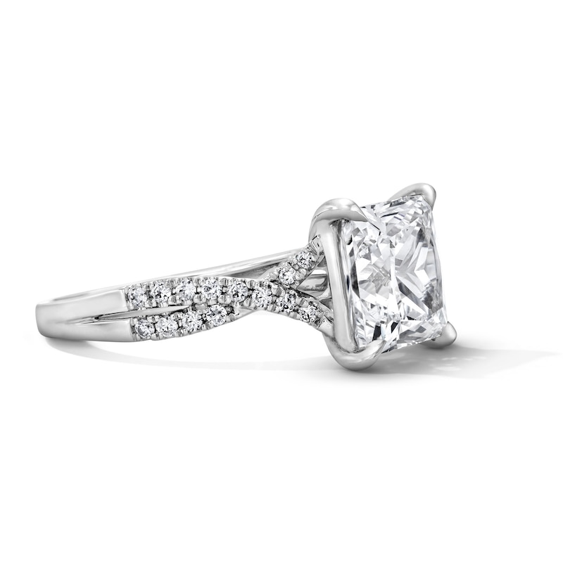 Main Image 4 of Classic Symphony 4.29 CT. T.W. Princess-Cut Certified Lab-Grown Diamond Engagement Ring in 14K White Gold (F/VS2)
