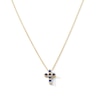 Thumbnail Image 1 of Blue Sapphire Cross Necklace in 10K Gold - 19"