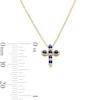 Thumbnail Image 3 of Blue Sapphire Cross Necklace in 10K Gold - 19"