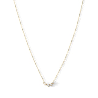 1/8 CT. T.W. Diamond Five-Stone Smile Necklace in 10K Gold - 18"