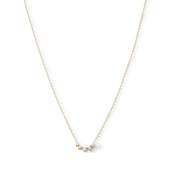 1/8 CT. T.w. Diamond Five-Stone Smile Necklace in 10K Gold - 18"