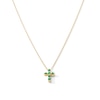 Thumbnail Image 1 of Emerald Cross Necklace in 10K Gold - 19"