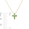 Thumbnail Image 3 of Emerald Cross Necklace in 10K Gold - 19"