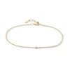 Thumbnail Image 1 of Diamond Accent Solitaire Beaded Bracelet in 10K Gold - 7.25"