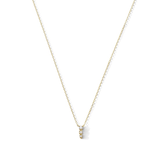 1/10 CT. T.w. Diamond Graduated Three-Stone Necklace in 10K Gold - 18"