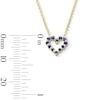 Thumbnail Image 3 of Blue Sapphire Heart Outline Necklace in 10K Gold - 19"