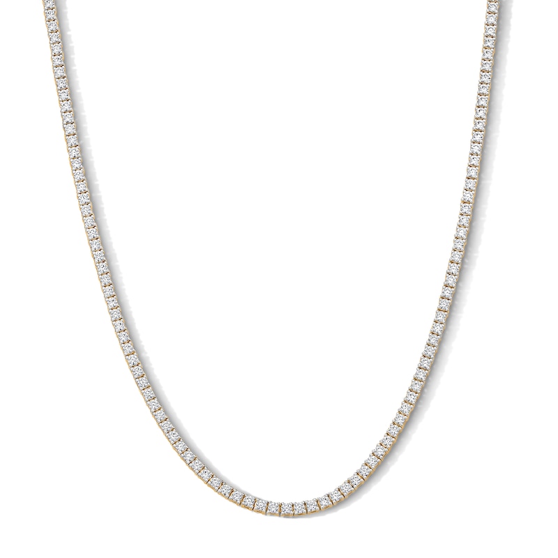 Main Image 1 of 5 CT. T.W. Lab-Grown Diamond Tennis Necklace in Sterling Silver with 10K Gold Plate (F/VS2) - 15"