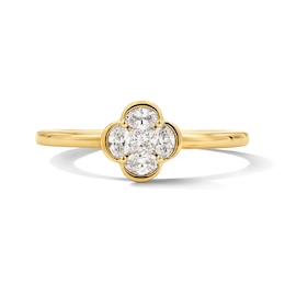 1/4 CT. T.W. Princess-Cut and Oval Lab-Grown Diamond Ring in 10K Gold (F/VS2)
