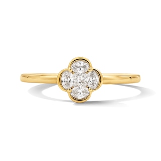 1/4 CT. T.W. Princess-Cut and Oval Lab-Grown Diamond Ring in 10K Gold (F/VS2)