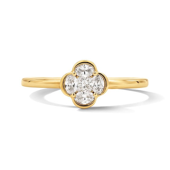1/4 CT. T.w. Princess-Cut and Oval Lab-Grown Diamond Ring in 10K Gold (F/Vs2)