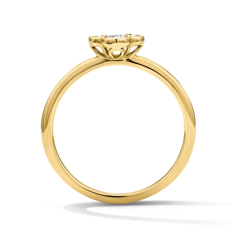 Main Image 3 of 1/4 CT. T.W. Princess-Cut and Oval Lab-Grown Diamond Ring in 10K Gold (F/VS2)