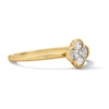 Thumbnail Image 4 of 1/4 CT. T.W. Princess-Cut and Oval Lab-Grown Diamond Ring in 10K Gold (F/VS2)