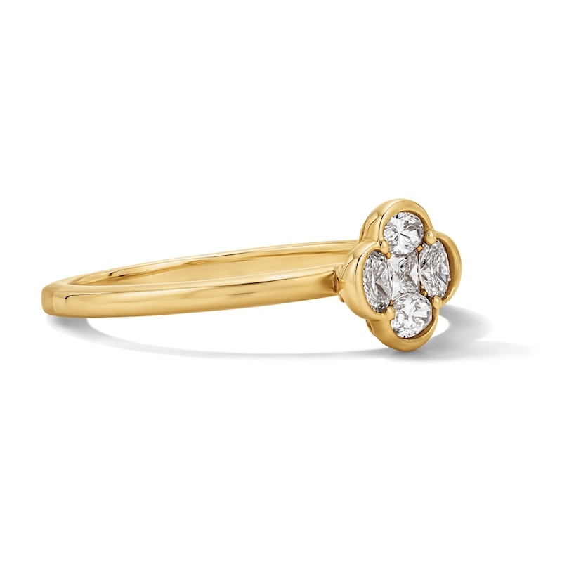 Main Image 4 of 1/4 CT. T.W. Princess-Cut and Oval Lab-Grown Diamond Ring in 10K Gold (F/VS2)