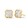 Thumbnail Image 1 of 1 CT. T.W. Princess-Cut and Oval Lab-Grown Diamond Stud Earrings in 10K Gold (F/VS2)