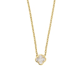 1/4 CT. T.W. Princess-Cut and Oval Lab-Grown Diamond Necklace in 10K Gold (F/VS2) - 18"