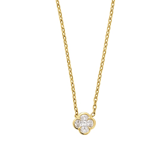 1/4 CT. T.w. Princess-Cut and Oval Lab-Grown Diamond Necklace in 10K Gold (F/Vs2) - 18"