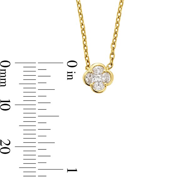 1/4 CT. T.w. Princess-Cut and Oval Lab-Grown Diamond Necklace in 10K Gold (F/Vs2) - 18"