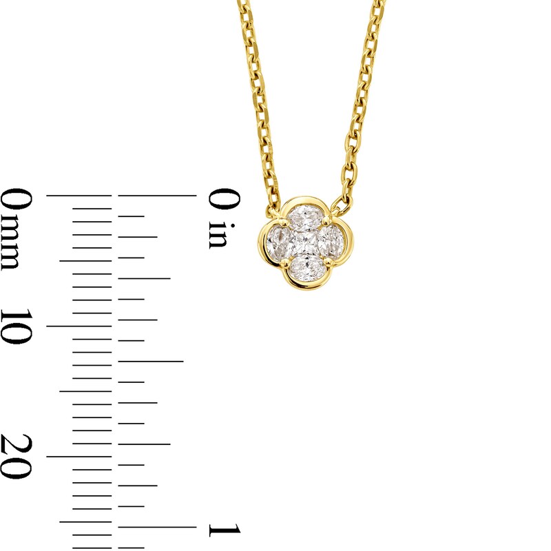 Main Image 4 of 1/4 CT. T.W. Princess-Cut and Oval Lab-Grown Diamond Necklace in 10K Gold (F/VS2) - 18"