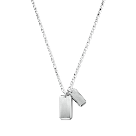 2.15mm Double Dog Tag Necklace in Sterling Silver - 24.5"