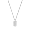 Thumbnail Image 1 of 1-5/8 CT. T.W. Lab-Grown Diamond Dog Tag Curb Chain Necklace in Sterling Silver (F/VS2) - 22"