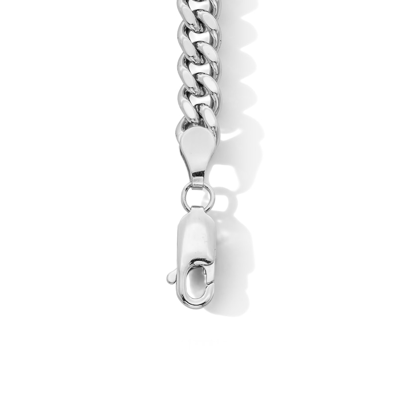 Main Image 3 of 1/2 CT. T.W. Lab-Grown Diamond Station Curb Chain Bracelet in Sterling Silver (F/VS2) - 8.0″