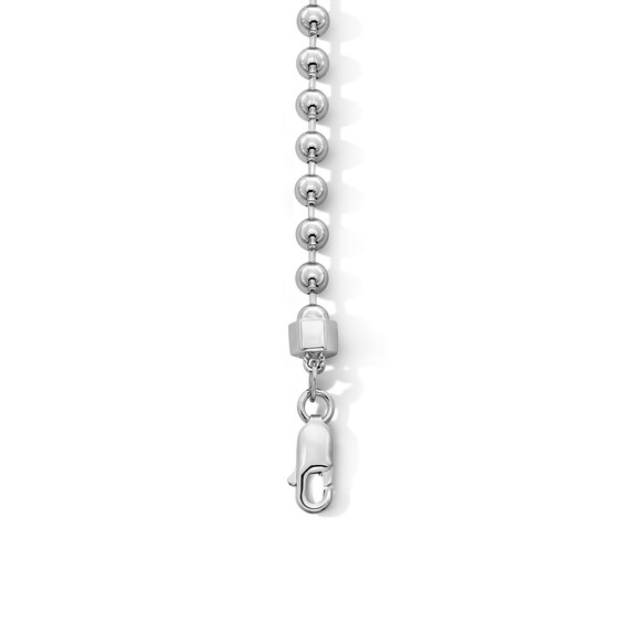 4.0mm Bead Chain Bracelet with Black Diamond Accent in Sterling Silver - 8.5"