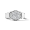 Thumbnail Image 1 of 1/2 CT. T.W. Lab-Grown Diamond Hexagon Signet Ring in Sterling Silver (F/VS2)