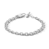 Thumbnail Image 1 of Black Diamond Accent Lock Cable Chain Bracelet in Sterling Silver - 8.5"