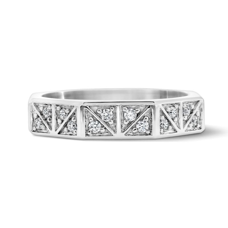 Main Image 1 of 1/4 CT. T.W. Lab-Grown Diamond Geometric Ring in Sterling Silver (F/VS2)