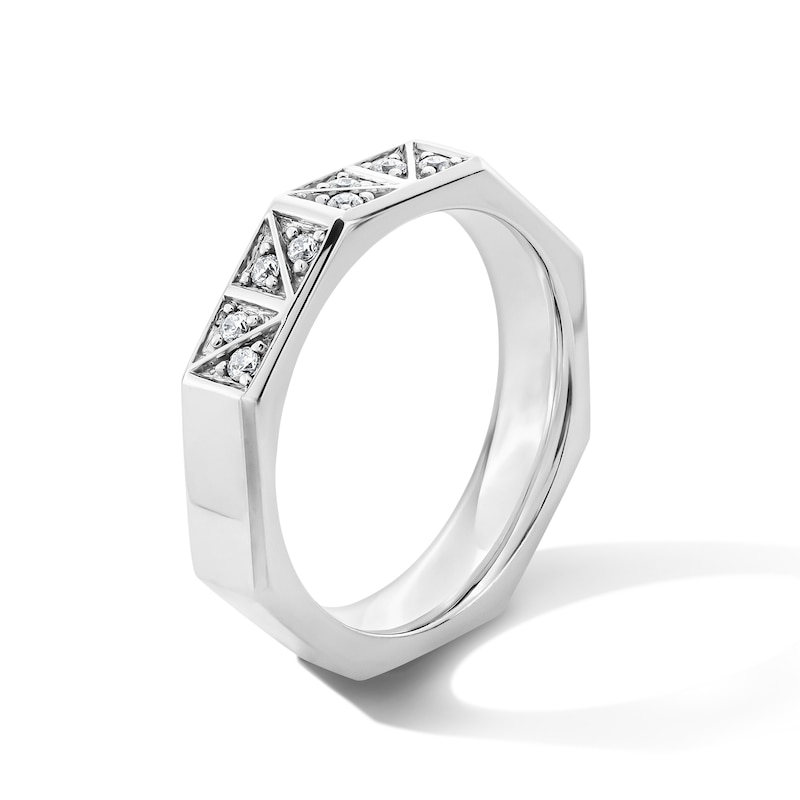 Main Image 3 of 1/4 CT. T.W. Lab-Grown Diamond Geometric Ring in Sterling Silver (F/VS2)
