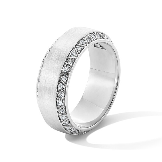 3/4 CT. T.w. Lab-Grown Diamond Satin Geometric Ring in Sterling Silver (F/Vs2)