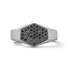 Thumbnail Image 1 of 1/2 CT. T.W. Black Multi-Diamond Hexagon Signet Ring in Sterling Silver