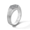 Thumbnail Image 3 of 1/2 CT. T.W. Black Multi-Diamond Hexagon Signet Ring in Sterling Silver