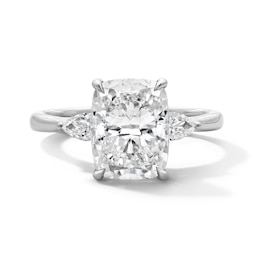 3-1/3 CT. T.W. Elongated Cushion-Cut Lab-Grown Diamond Hidden Frame Engagement Ring in 14K White Gold (F/VS2)