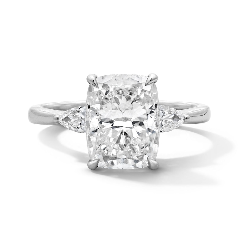 Main Image 1 of 3-1/3 CT. T.W. Elongated Cushion-Cut Lab-Grown Diamond Hidden Frame Engagement Ring in 14K White Gold (F/VS2)