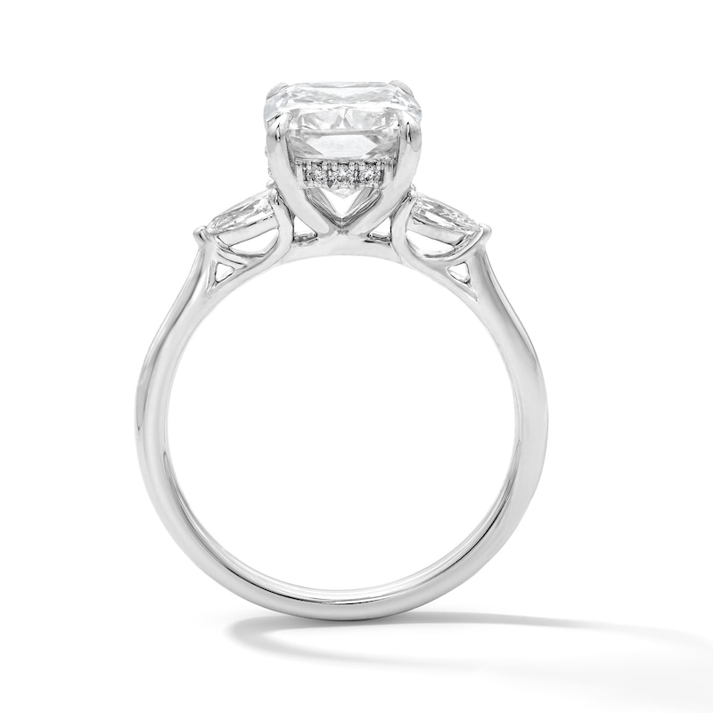 Main Image 3 of 3-1/3 CT. T.W. Elongated Cushion-Cut Lab-Grown Diamond Hidden Frame Engagement Ring in 14K White Gold (F/VS2)