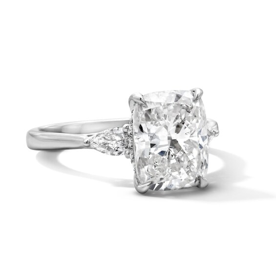 3-1/3 CT. T.w. Elongated Cushion-Cut Lab-Grown Diamond Hidden Frame Engagement Ring in 14K White Gold (F/Vs2)