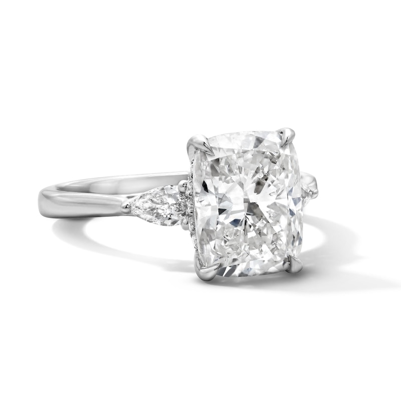 Main Image 4 of 3-1/3 CT. T.W. Elongated Cushion-Cut Lab-Grown Diamond Hidden Frame Engagement Ring in 14K White Gold (F/VS2)
