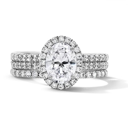 2 CT.T.W. Oval-Cut Lab-Grown Diamond Frame Bridal Set in 14K White Gold (F/VS2)