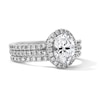 Thumbnail Image 4 of 2 CT.T.W. Oval-Cut Lab-Grown Diamond Frame Bridal Set in 14K White Gold (F/VS2)