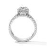 Thumbnail Image 3 of 2 CT. T.W. Round Lab-Grown Diamond Cushion Frame Bridal Set in 14K White Gold (F/VS2)