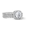 Thumbnail Image 4 of 2 CT. T.W. Round Lab-Grown Diamond Cushion Frame Bridal Set in 14K White Gold (F/VS2)
